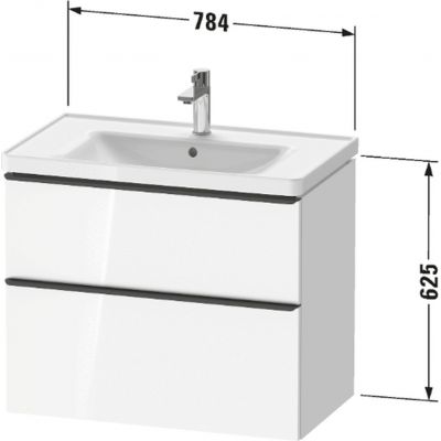 Duravit DuraStyle szafka 78,4x45,2x62,5 cm podumywalkowa wisząca biała DE43550BD180000