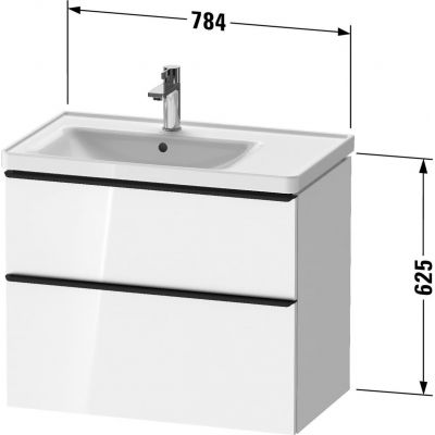 Duravit D-Neo szafka 78,4xx62,5 cm podumywalkowa wisząca ciemny orzech mat/brązowy DE4357004210000