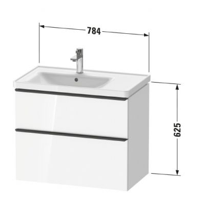 Duravit D-Neo szafka 78,4x45,2x62,5 cm podumywalkowa wisząca biała DE4357010180000