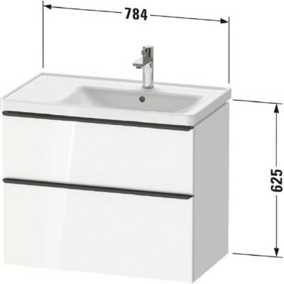 Duravit D-Neo szafka 78,4x45,2x62,5 cm podumywalkowa wisząca biały połysk DE4358010220000