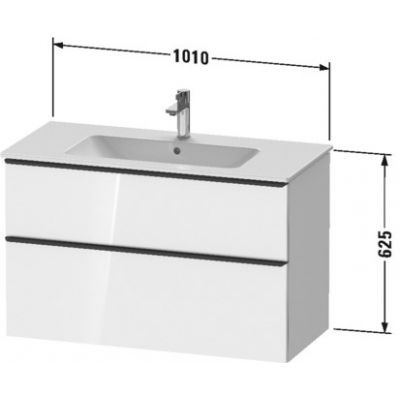 Duravit D-Neo szafka 101 cm podumywalkowa wisząca biały wysoki połysk DE436302222