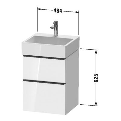 Duravit D-Neo szafka 48,4 cm podumywalkowa wisząca biały wysoki połysk DE437002222
