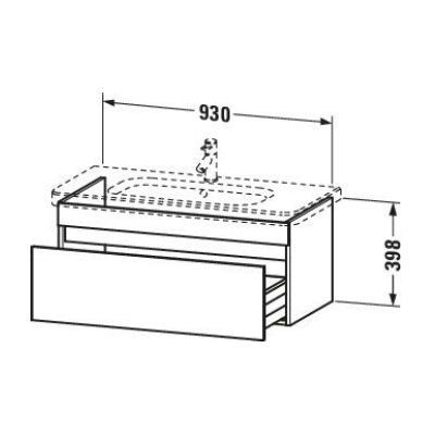 Duravit DuraStyle szafka 93x44,8x39,8 cm podumywalkowa wisząca biały wysoki połysk DS638202222
