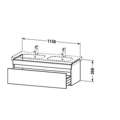 Duravit DuraStyle szafka 115x45,3x39,8 cm podumywalkowa wisząca szara DS638600707