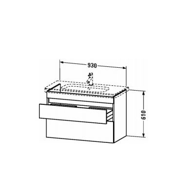 Duravit DuraStyle szafka 93 cm podumywalkowa wisząca biały wysoki połysk DS648202222