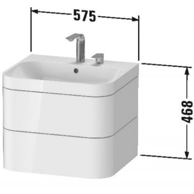 Duravit Happy D2. Plus umywalka z szafką wiszącą biały wysoki połysk HP4635O2222