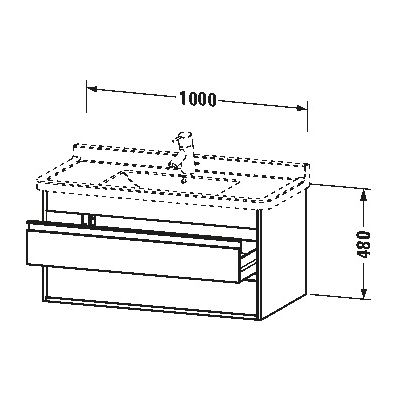 Duravit Ketho szafka 100x45,5x48 cm podumywalkowa wisząca biała KT664502222