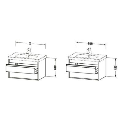 Duravit Ketho szafka 80x45,5x48 cm podumywalkowa wisząca szara KT664700707