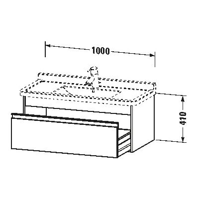 Duravit Ketho szafka 100x45,5x41 cm podumywalkowa wisząca biała KT666502222