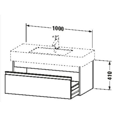 Duravit Ketho szafka 100x45,5x41 cm podumywalkowa wisząca biały połysk KT669102222
