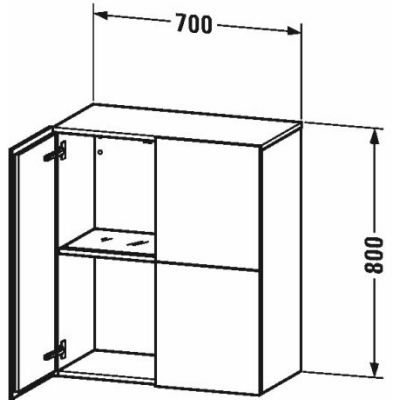 Duravit L-Cube szafka 70x80 cm wisząca bazalt mat LC117704343
