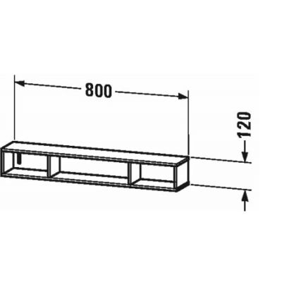 Duravit L-Cube półka 80 cm pozioma szara flanela wysoki połysk LC120008989