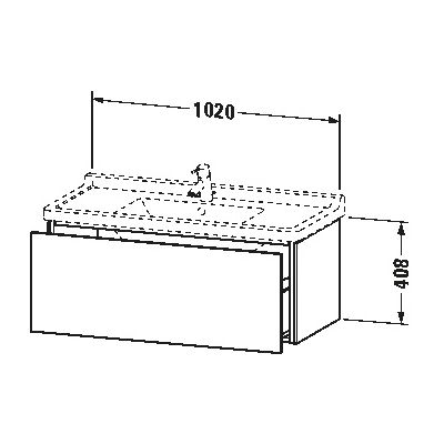 Duravit L-Cube szafka 102x46,9x40,8 cm podumywalkowa wisząca biała LC616602222