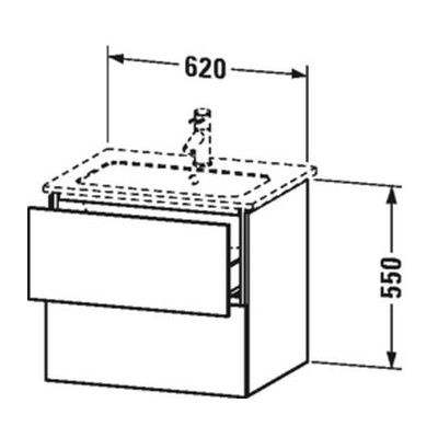 Zestaw Duravit L-Cube Me by Starck umywalka z szafką 60 cm biały/połysk (LC624002222, 2336630000)