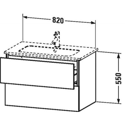Duravit L-Cube szafka 82 cm podumywalkowa wisząca biały połysk LC624102222