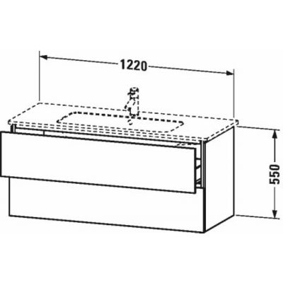 Duravit L-Cube szafka 122 cm podumywalkowa wisząca beton mat LC624300707