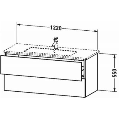 Duravit L-Cube szafka 122 cm podumywalkowa wisząca szary dolomit wysoki połysk LC624303838