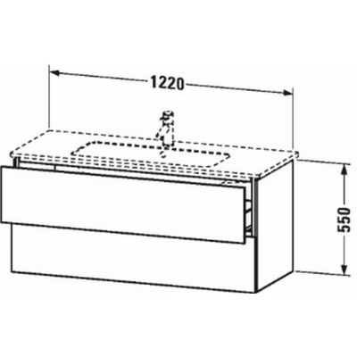 Duravit L-Cube szafka 122 cm podumywalkowa wisząca biały połysk lakier LC624308585
