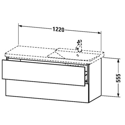 Duravit L-Cube szafka 122 cm podumywalkowa wisząca biały wysoki połysk LC625502222