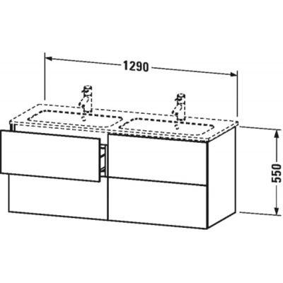Duravit L-Cube szafka 129 cm podumywalkowa wisząca biały wysoki połysk LC625902222