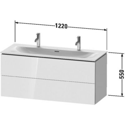 Duravit L-Cube szafka 122 cm podumywalkowa wisząca biały mat  LC630901818