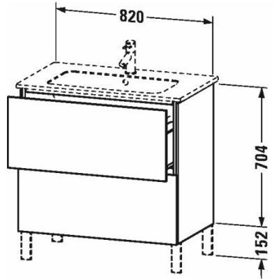 Duravit L-Cube szafka 82 cm podumywalkowa stojąca biały połysk LC662602222