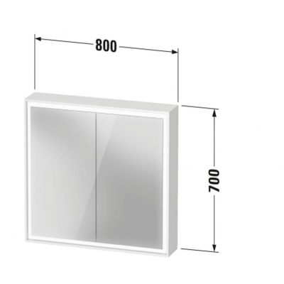 Duravit L-Cube szafka 80x15x70 cm z lustrem biała LC7551018180010