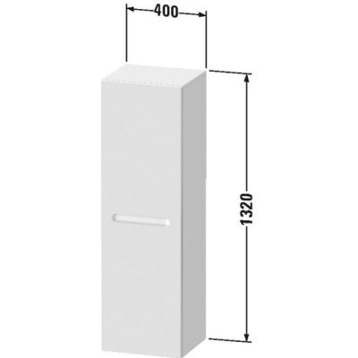 Duravit No.1 szafka 40 cm półwysoka wisząca lewa biały mat N11308L18180000