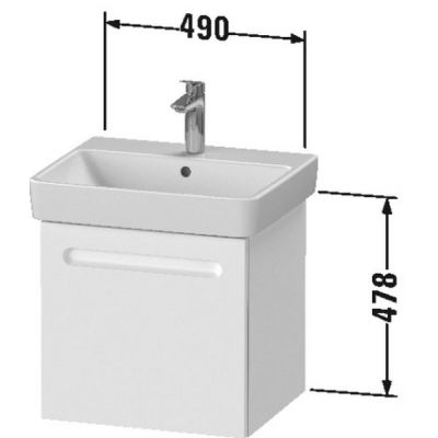 Zestaw Duravit No.1 umywalka z szafką 49 cm grafit mat/biały (N14280049490000, 23755500002)