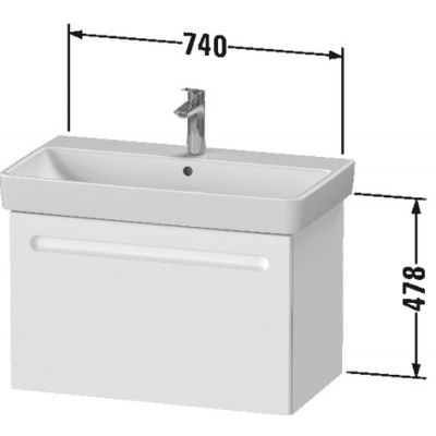 Zestaw Duravit No.1 umywalka z szafką 74 cm grafit mat/biały (N14283049490000, 23758000002)