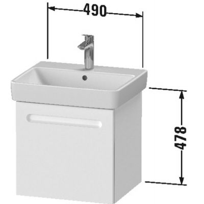 Zestaw Duravit No.1 umywalka z szafką 49 cm biały mat/biały (N14380018180000, 23755500002)