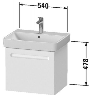 Zestaw Duravit No.1 umywalka z szafką 54 cm grafit mat/biały (N14381049490000, 23756000002)