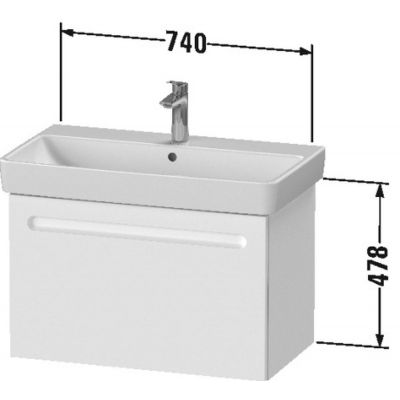 Zestaw Duravit No.1 umywalka z szafką 74 cm grafit mat/biały (N14383049490000, 23758000002)
