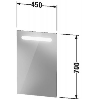 Duravit No.1 lustro 45x70 cm z oświetleniem biały mat N17950000000000
