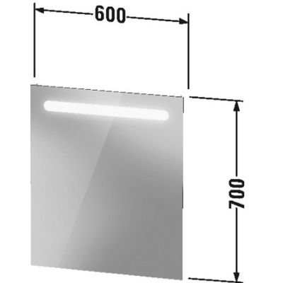 Duravit No.1 lustro 60x70 cm z oświetleniem biały mat N17951000000000