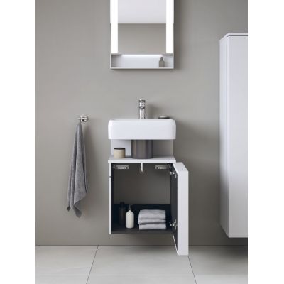 Duravit Qatego szafka 44 cm podumywalkowa wisząca lewa biały połysk QA4076L22220000