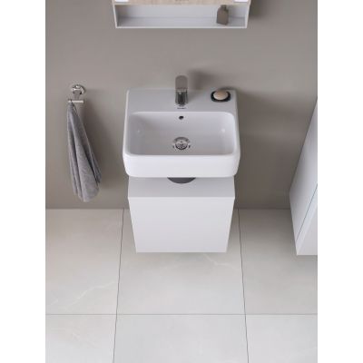 Duravit Qatego szafka 44 cm podumywalkowa wisząca lewa biały połysk QA4076L22220000