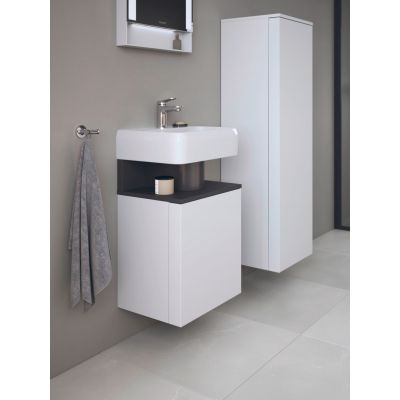 Duravit Qatego szafka 44 cm podumywalkowa wisząca lewa biały mat/czarny QA4076L49180000