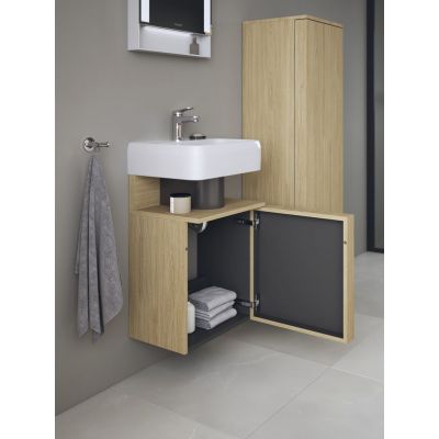 Duravit Qatego szafka 44 cm podumywalkowa wisząca prawa dąb naturalny matowy QA4076R30300000