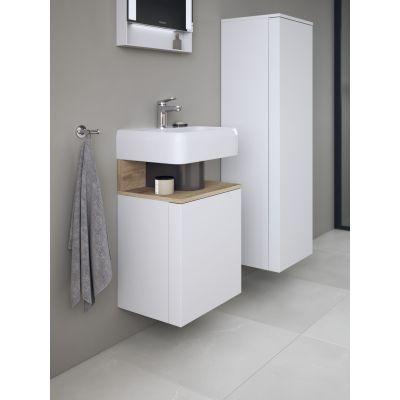 Duravit Qatego szafka 44 cm podumywalkowa wisząca biały mat/dąb QA4076R55180000