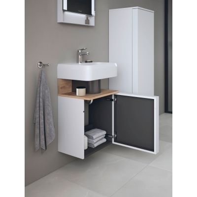 Duravit Qatego szafka 44 cm podumywalkowa wisząca biały mat/dąb QA4076R55180000