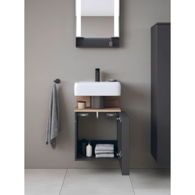 Duravit Qatego szafka 44 cm podumywalkowa wisząca grafit mat/dąb QA4076R55490000