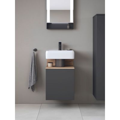 Duravit Qatego szafka 44 cm podumywalkowa wisząca grafit mat/dąb QA4076R55490000