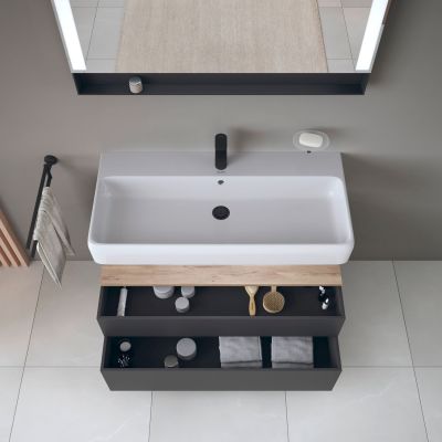 Duravit Qatego szafka 100 cm podumywalkowa wisząca grafit mat/dąb QA4395055490010