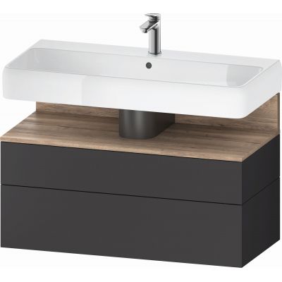 Duravit Qatego szafka 100 cm podumywalkowa wisząca grafit mat/dąb QA4395055490010