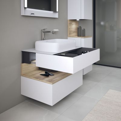 Duravit Qatego szafka 80 cm podumywalkowa wisząca biały mat/dąb QA4730055180000