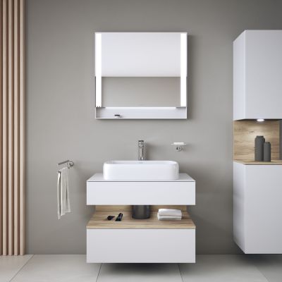 Duravit Qatego szafka 80 cm podumywalkowa wisząca biały mat/dąb QA4730055180000
