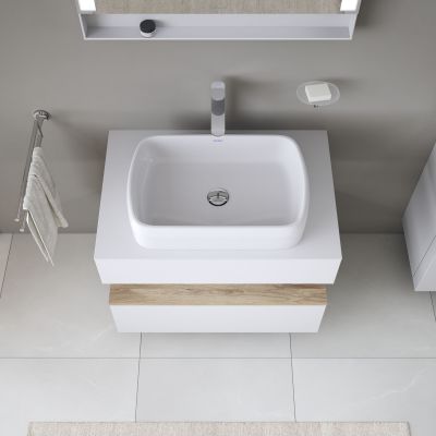 Duravit Qatego szafka 80 cm podumywalkowa wisząca biały mat/dąb QA4730055180000