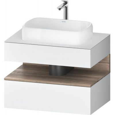 Duravit Qatego szafka 80 cm podumywalkowa wisząca biały mat/dąb QA4730055180000