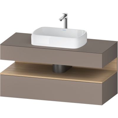 Duravit Qatego szafka 120 cm podumywalkowa wisząca bazalt mat/dąb QA4732030430010